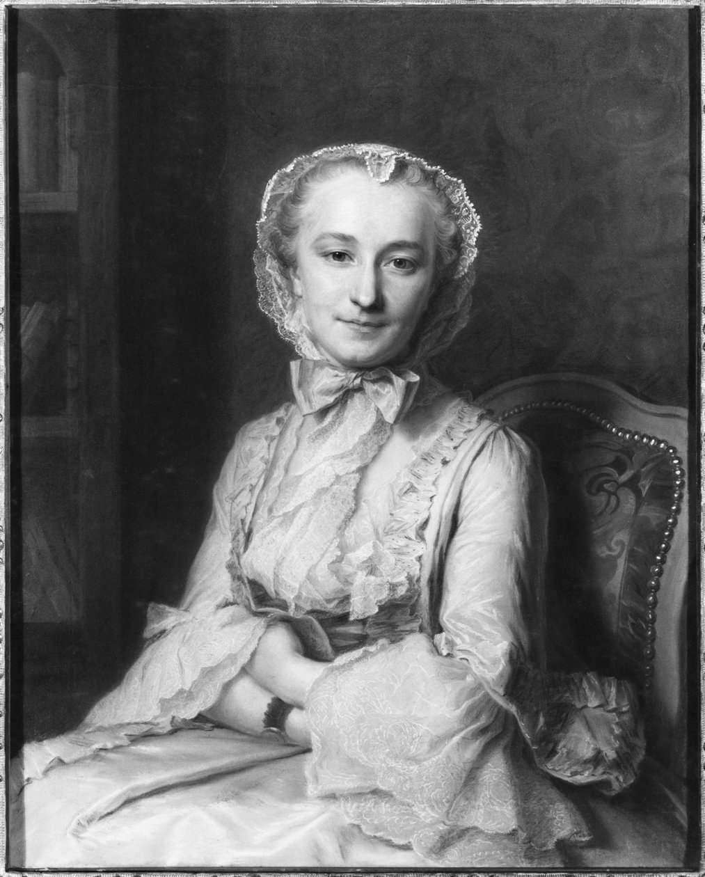 Mademoiselle Marie Salle, 1741 (pastelli paperille) tekijältä Maurice Quentin de La Tour