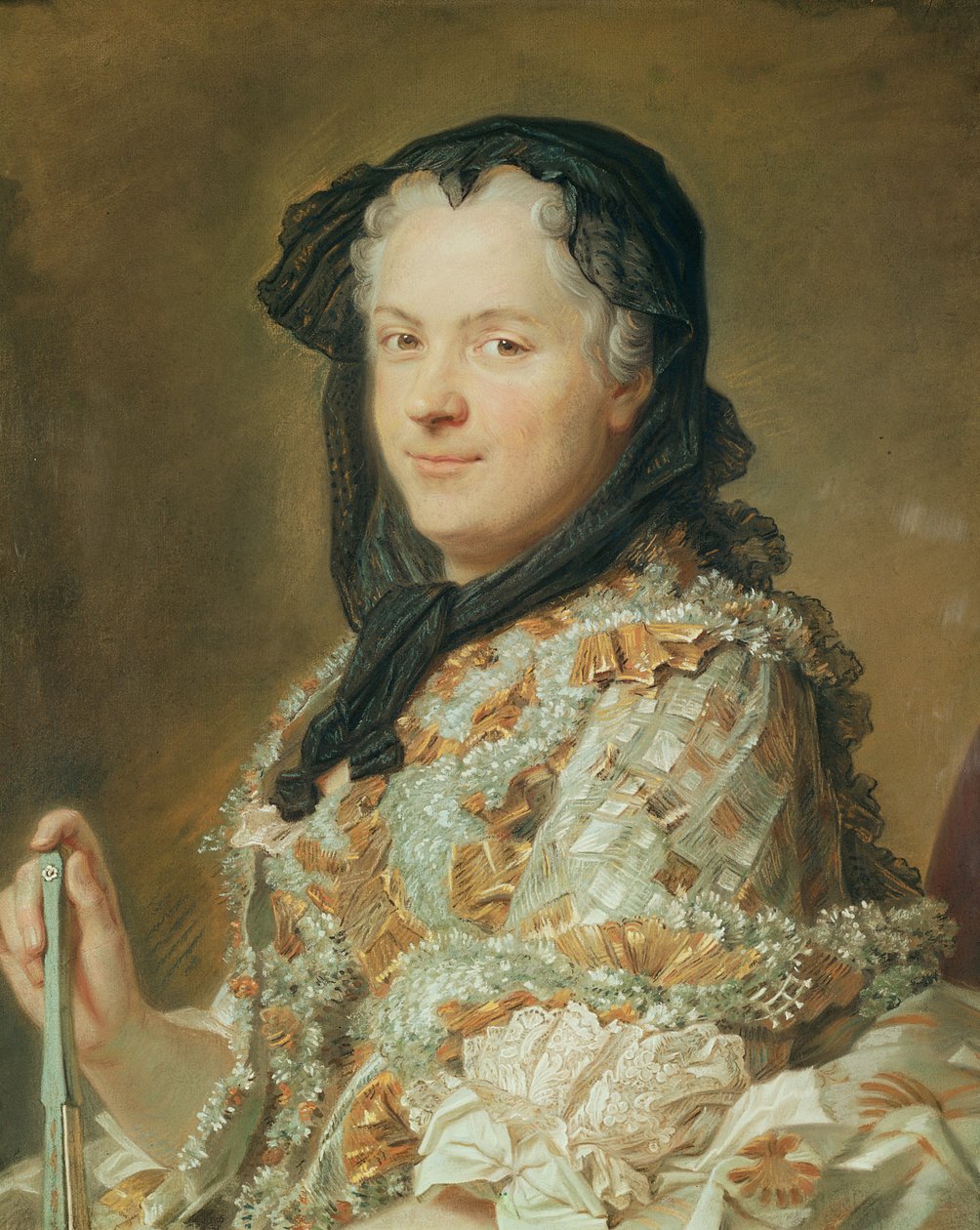 Muotokuva Maria Leszczynskasta, Ranskan ja Navarran kuningattaresta, 1744-48 (pastelli) tekijältä Maurice Quentin de La Tour