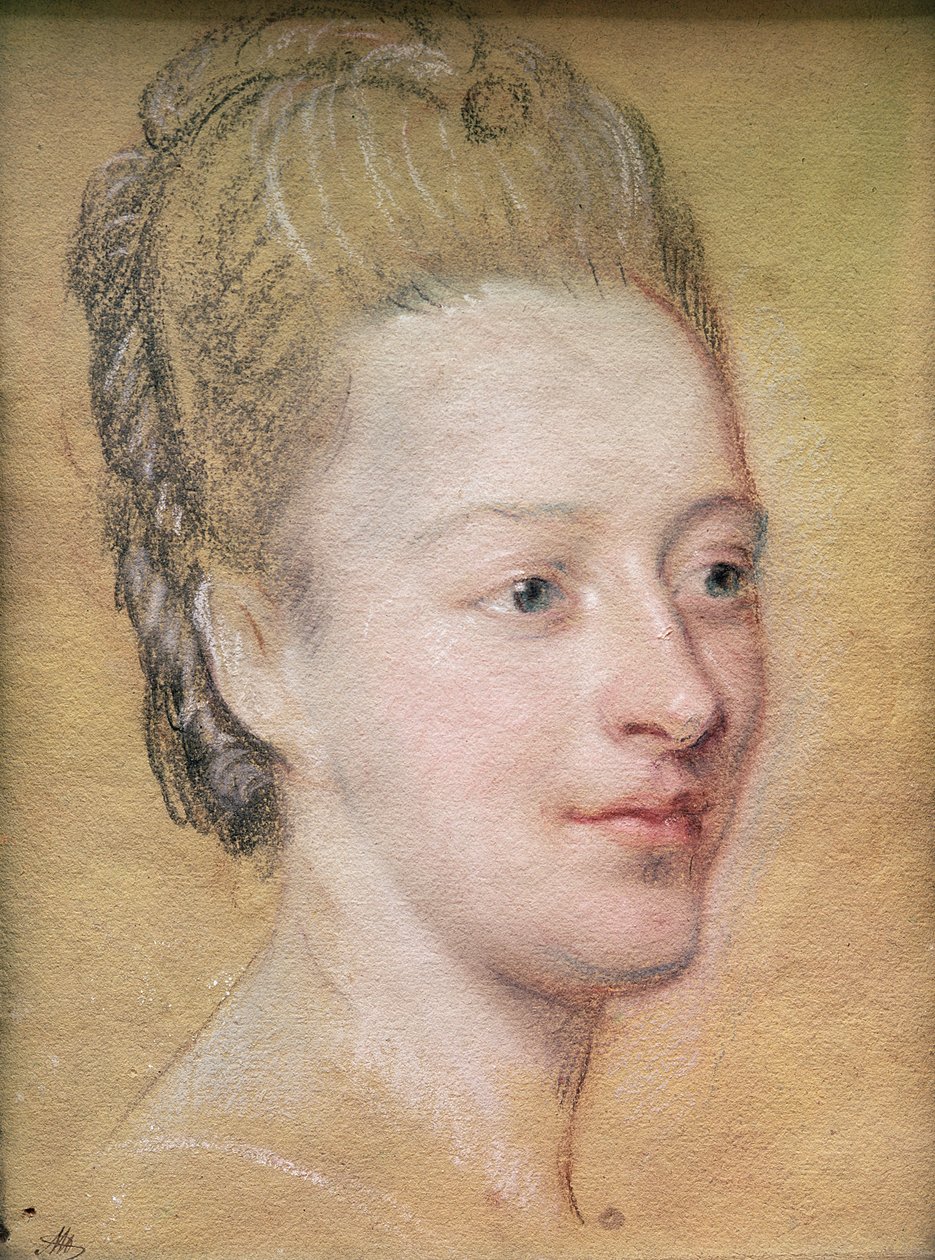 Isabelle de Charrieren (1740-1805) muotokuva Belle de Zuylen, 1766 (pastelli paperille) tekijältä Maurice Quentin de La Tour
