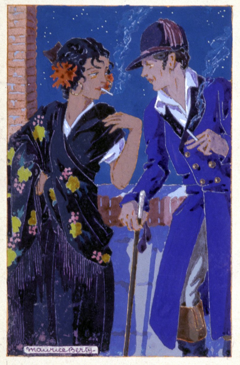 Don Jose ja Carmen tupakoivat, n. 1930 (kuva) tekijältä Maurice Berty