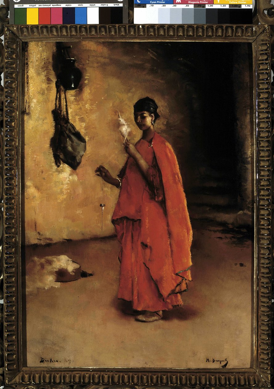 Spinner (Biskra). Algeria (öljy kankaalle) tekijältä Maurice Bompard