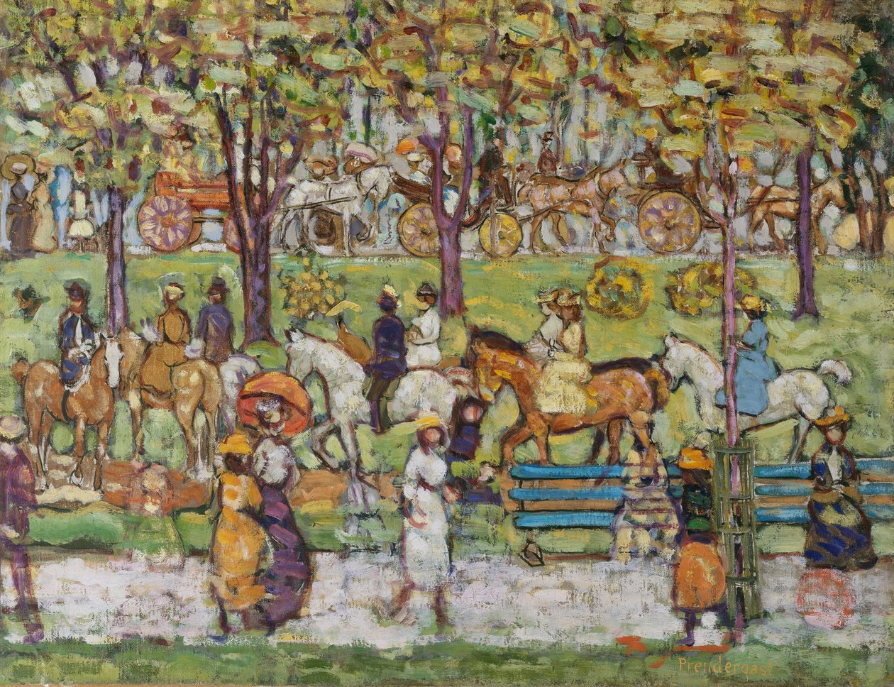 Keskuspuisto, noin 1914-15 tekijältä Maurice Brazil Prendergast