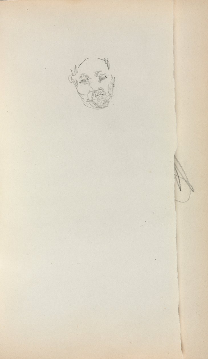 Italian sketchbook: Head of a Man sivu 221, 1898-1899. tekijältä Maurice Brazil Prendergast