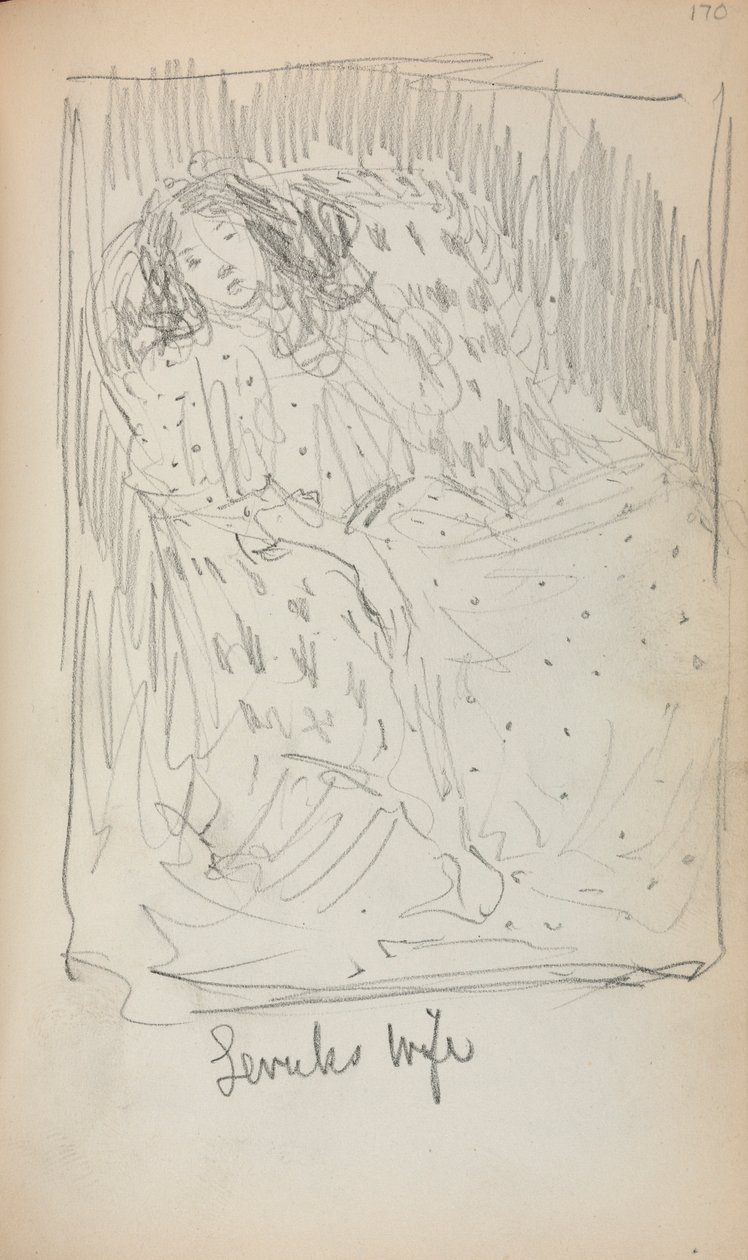 Italialainen luonnoskirja: Levuksin vaimo sivu 170, 1898-1899. tekijältä Maurice Brazil Prendergast