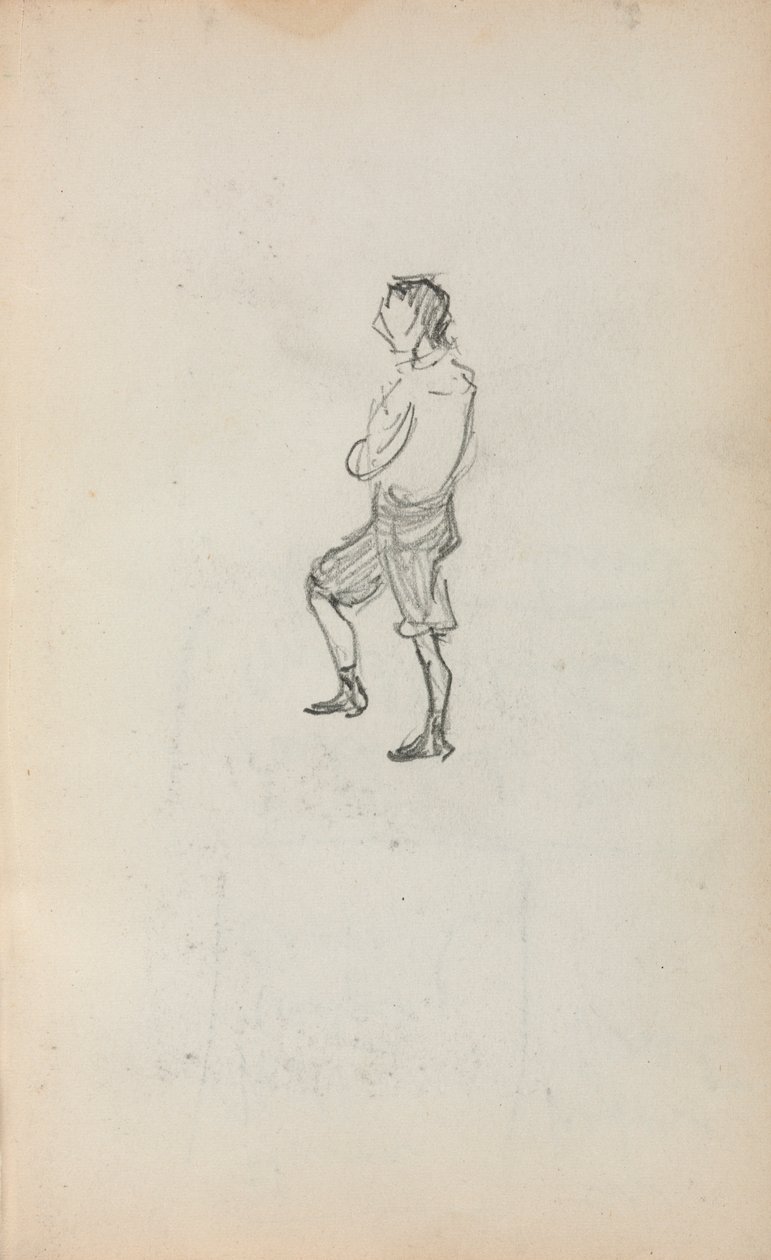 Italialainen luonnoskirja: Standing Boy, sivu 245, 1898-1899. tekijältä Maurice Brazil Prendergast