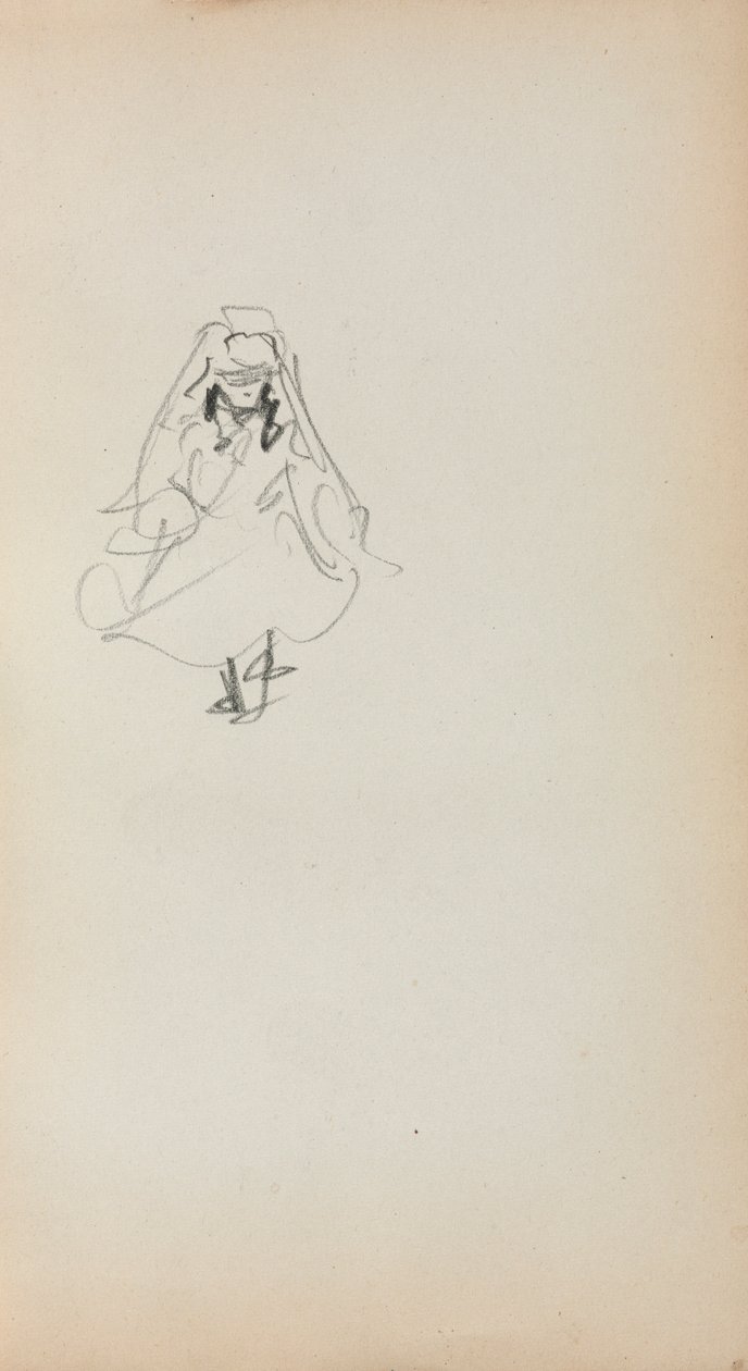 Italialainen luonnoskirja: Pysyvä tyttö sivu 257, 1898-1899. tekijältä Maurice Brazil Prendergast