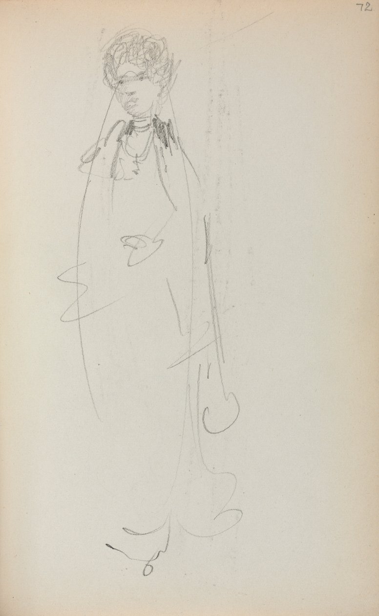 Italialainen luonnoskirja: Pysyvä nainen, sivu 72, 1898-1899. tekijältä Maurice Brazil Prendergast