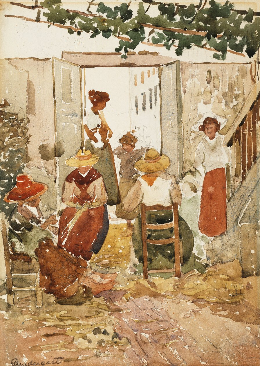 Lacemakers, Venetsia, 1898 tekijältä Maurice Brazil Prendergast