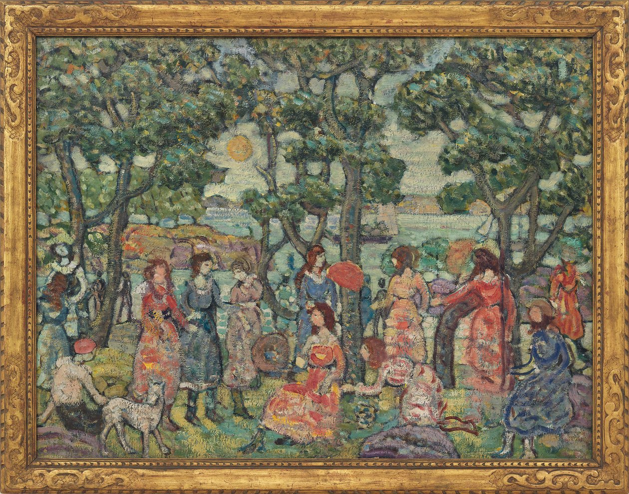 Maisema hahmoineen, 1921 tekijältä Maurice Brazil Prendergast