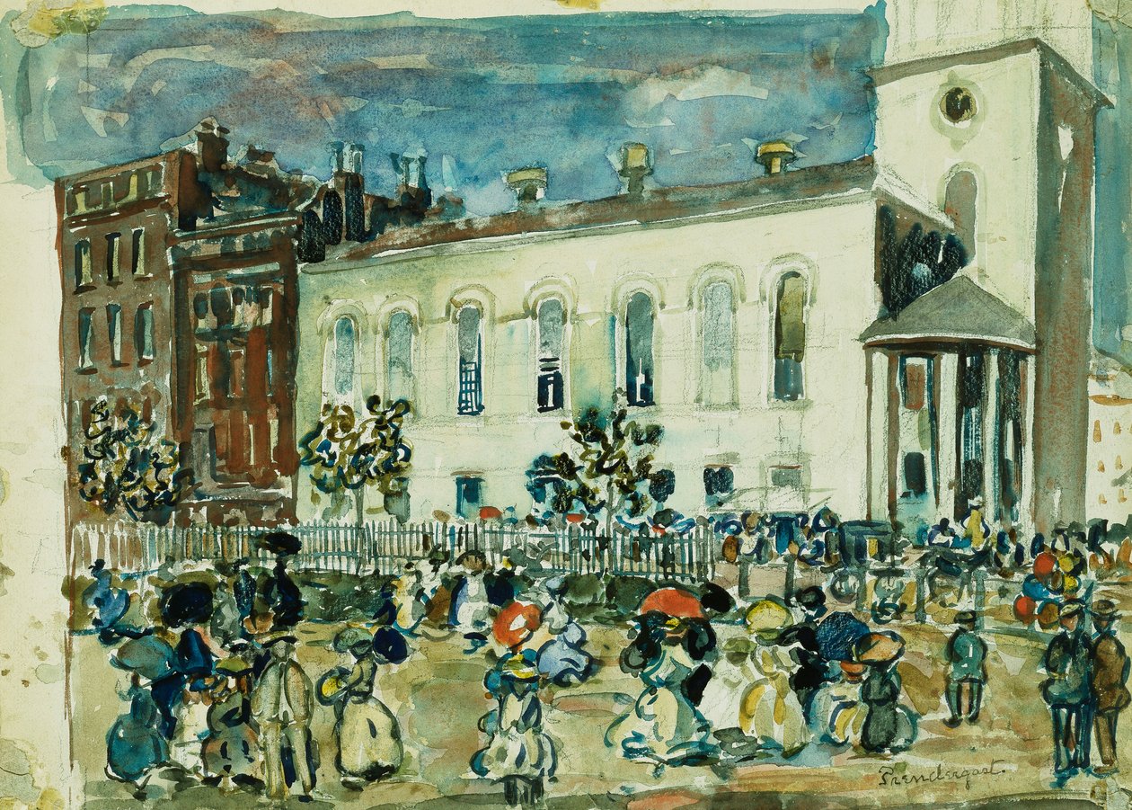 Park Street Church, Boston, n. 1905-1907 tekijältä Maurice Brazil Prendergast