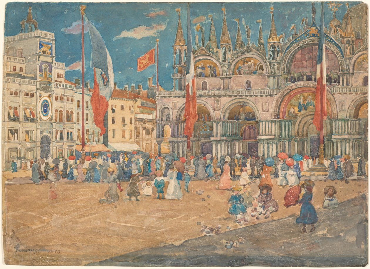 Pyhän Markuksen tori, 1898. tekijältä Maurice Brazil Prendergast