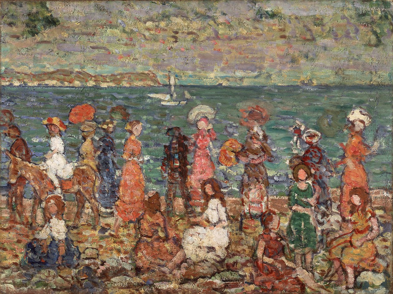 Merenranta, noin 1913 (öljy kankaalle) tekijältä Maurice Brazil Prendergast