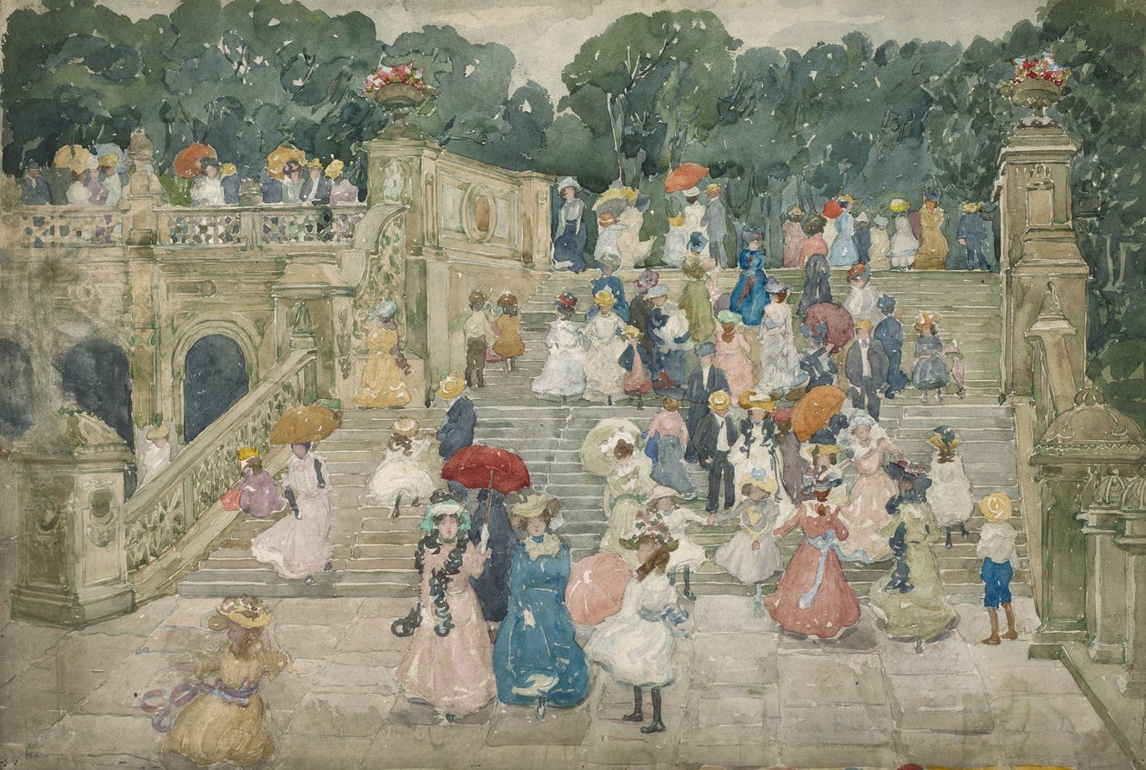 Terrace Bridge, Central Park, 1901 tekijältä Maurice Brazil Prendergast