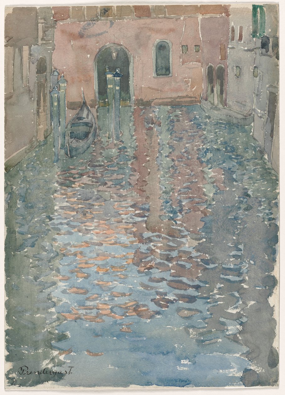 Venetsian kanavat, n.1898 (akvarelli) tekijältä Maurice Brazil Prendergast