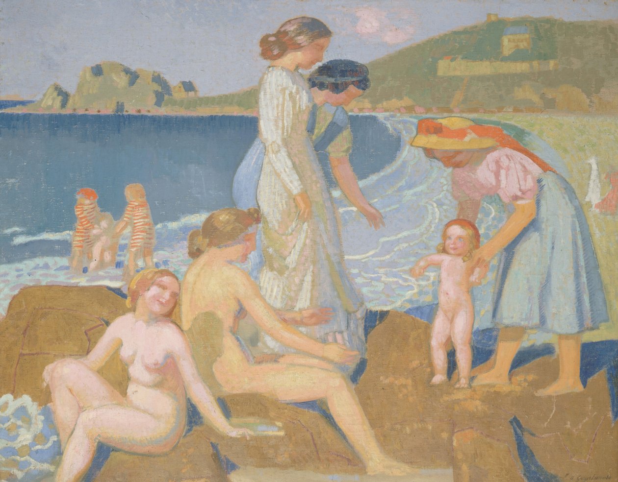Perros-Guirecin kylpejät, noin 1909-1912. tekijältä Maurice Denis