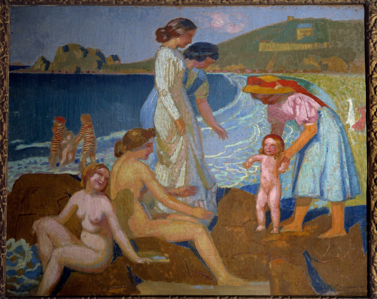 Perros Guirecin uimarit (Perros-Guirec) 1900-luku (öljy kankaalle) tekijältä Maurice Denis