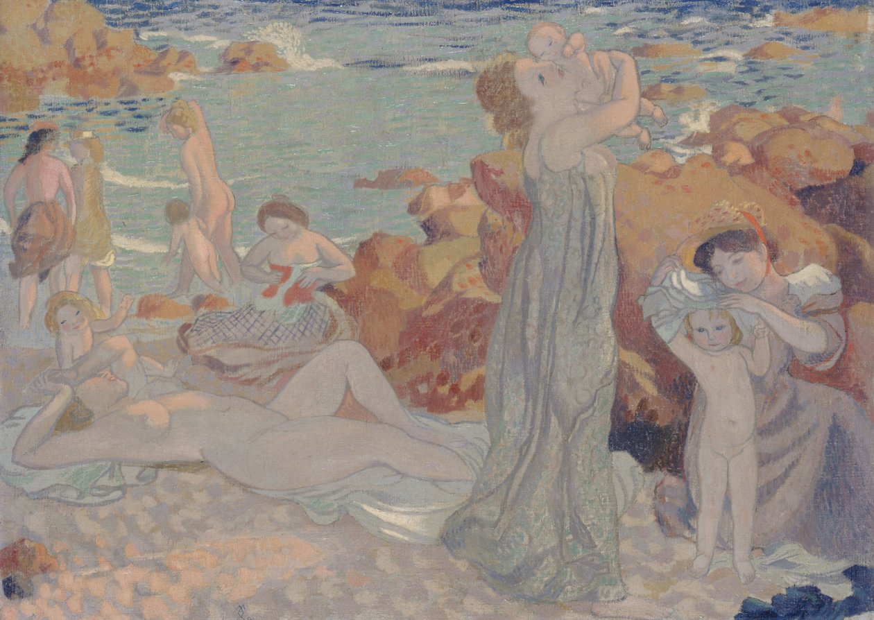 Uimarit, Pouldu Beach, 1899. tekijältä Maurice Denis