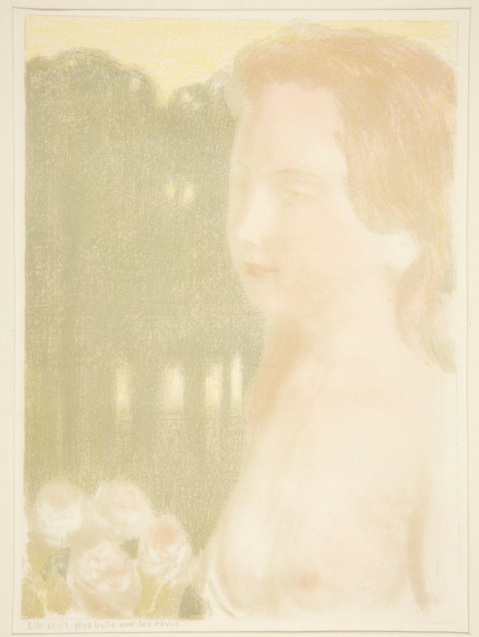 Elle etait plus belle que les reves (Hän oli kauniimpi kuin unelmat) elokuvasta Love: Kaksitoista litografiaa värillisenä tekijältä Maurice Denis