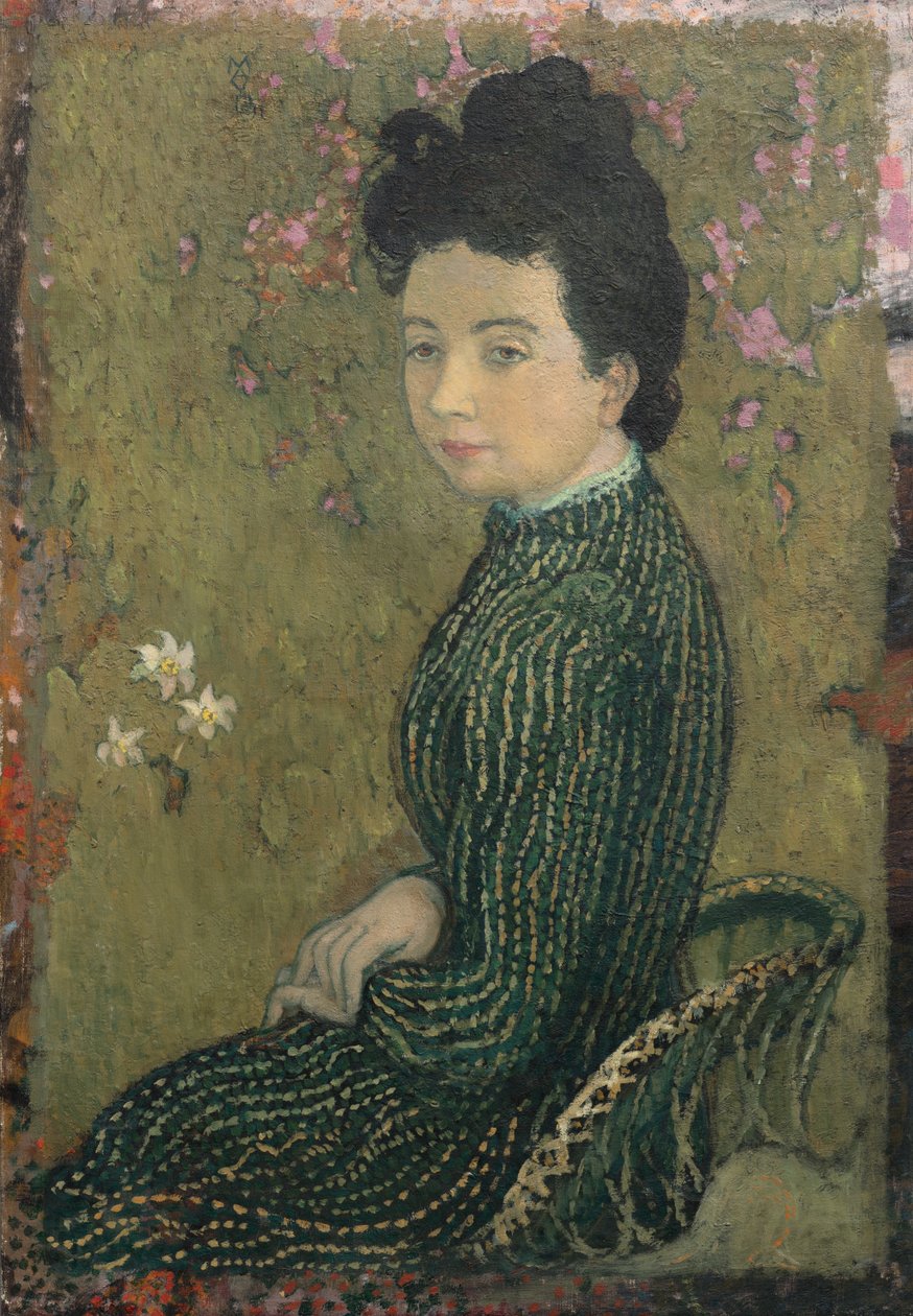 Eva Meurier vihreässä mekossa tekijältä Maurice Denis