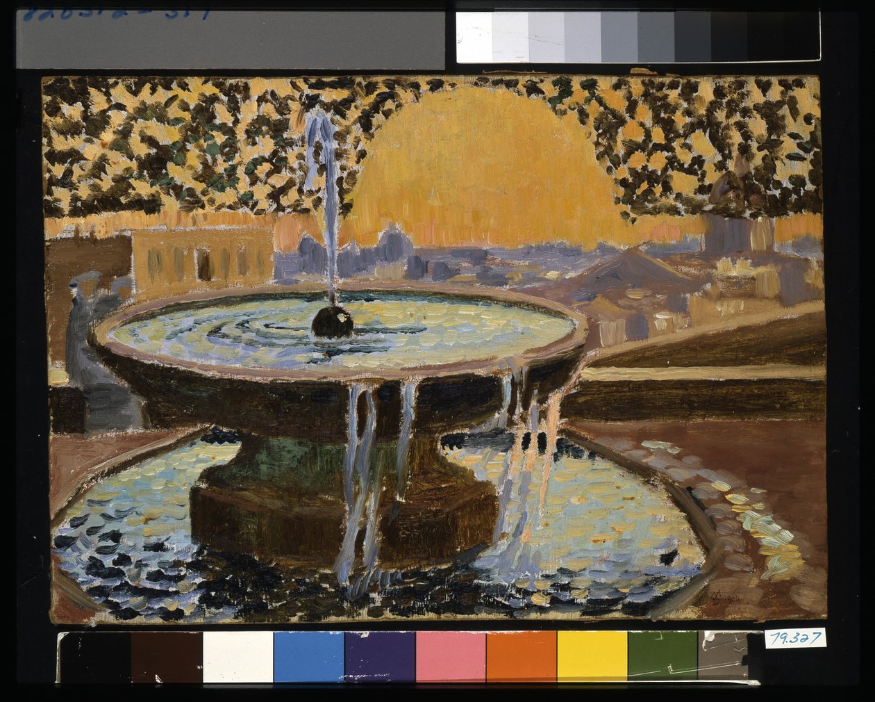 Fonte na Villa Medici (óleo sobre papelão em camadas) finlandês tekijältä Maurice Denis