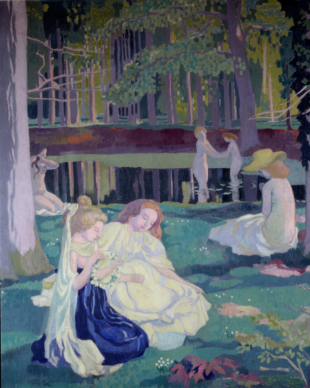 Ohjauspyörän peli (yksityiskohta) 1900 (öljy kankaalle) tekijältä Maurice Denis