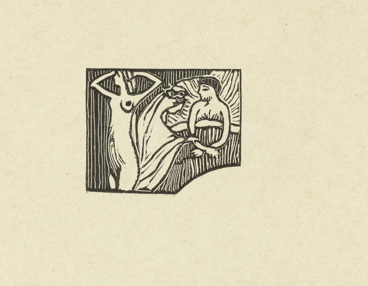 Illustratie bij gedicht uit dichtbundel Sagesse van Paul Verlaine Kaiverretun puun kokeilu Wisdomille The Trial (sarjan nimi) tekijältä Maurice Denis