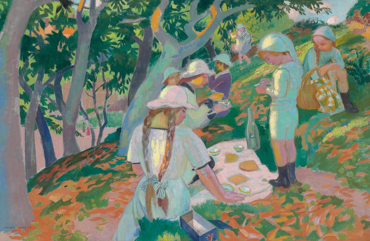 Välipala kastanjapuiden alla, 1914 tekijältä Maurice Denis