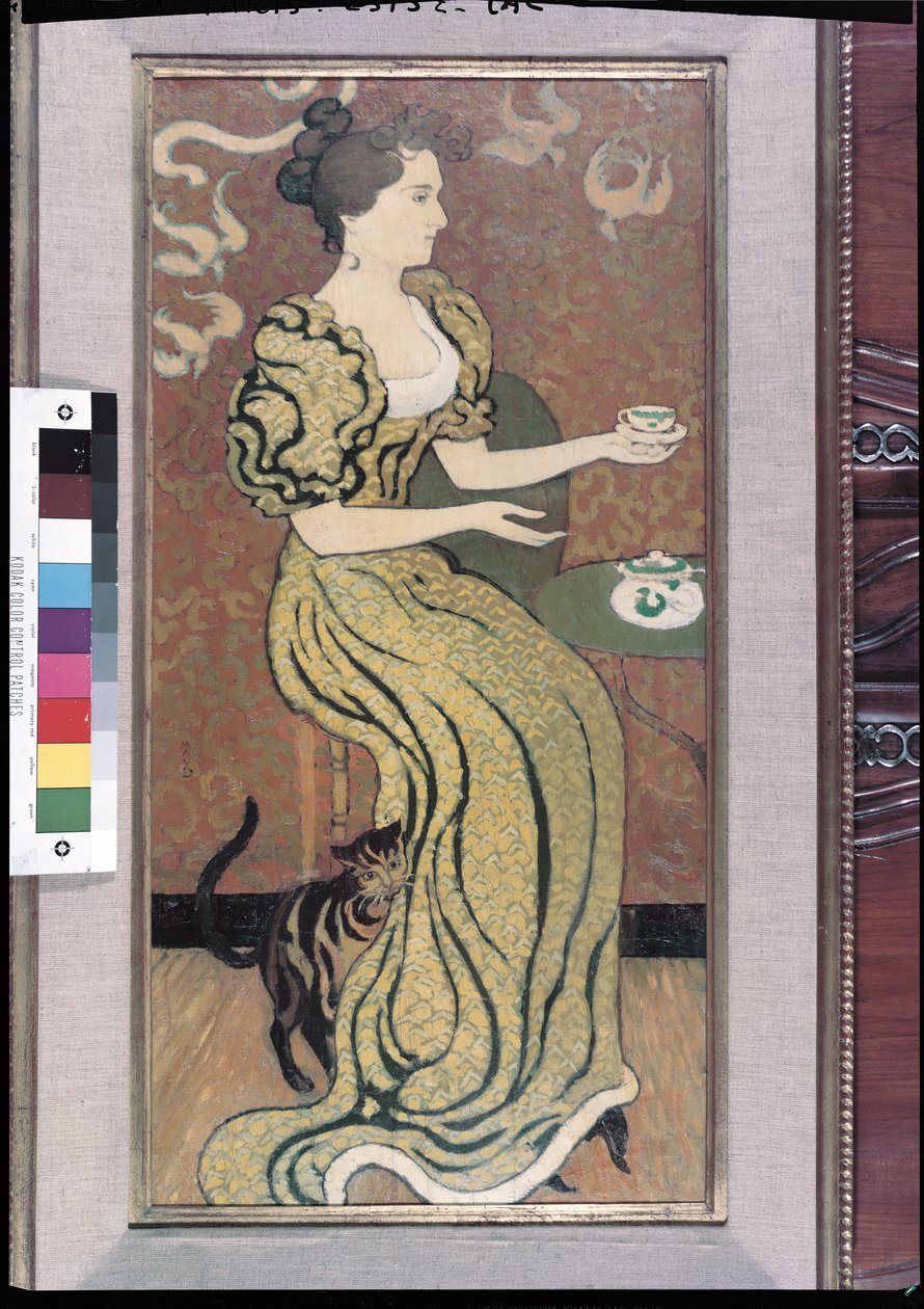 Madame Ranson ja hänen kissansa, n. 1892 tekijältä Maurice Denis