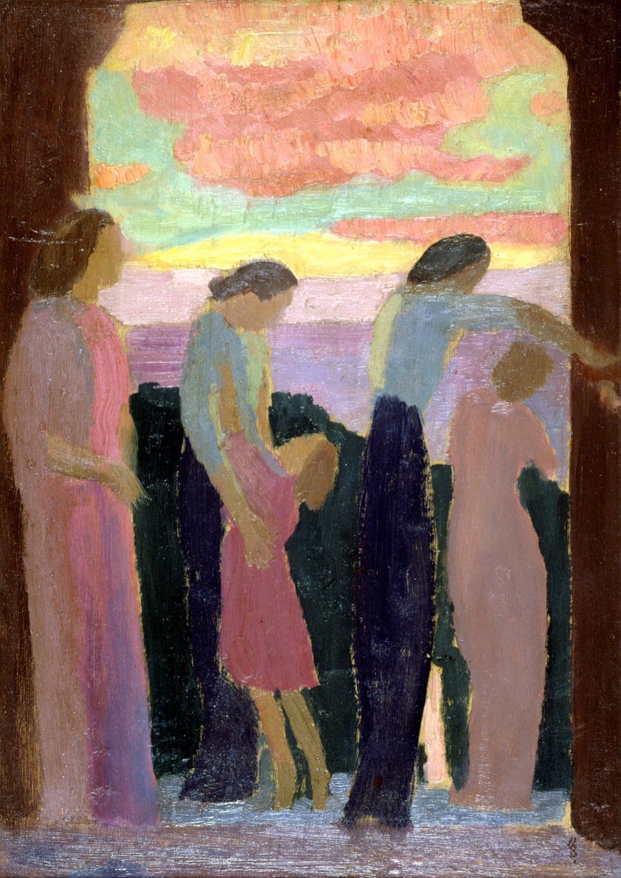 Marthe Denis ja lapset parvekkeella, 1900-1940 tekijältä Maurice Denis