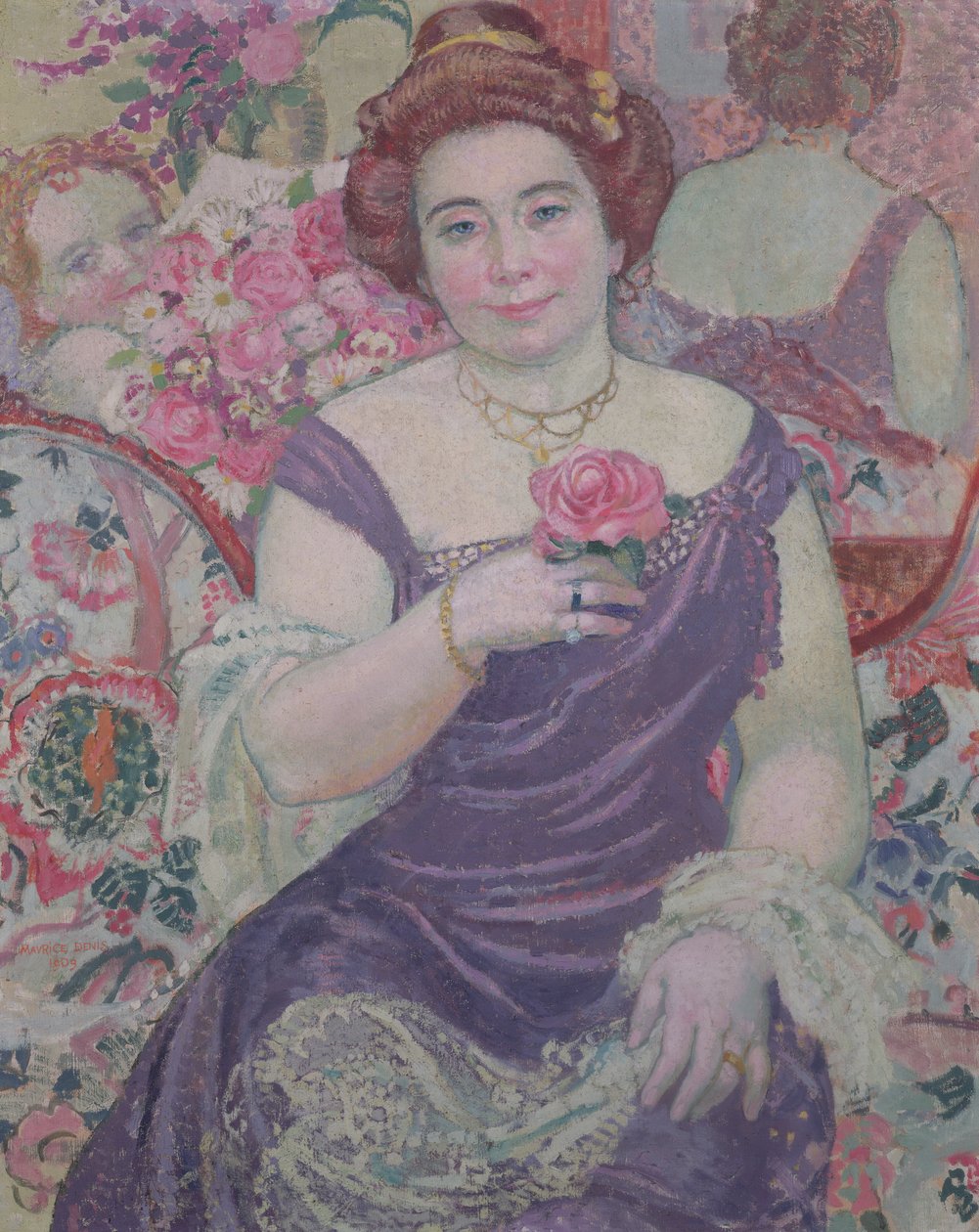 Marthe ruusun kanssa, 1909 tekijältä Maurice Denis