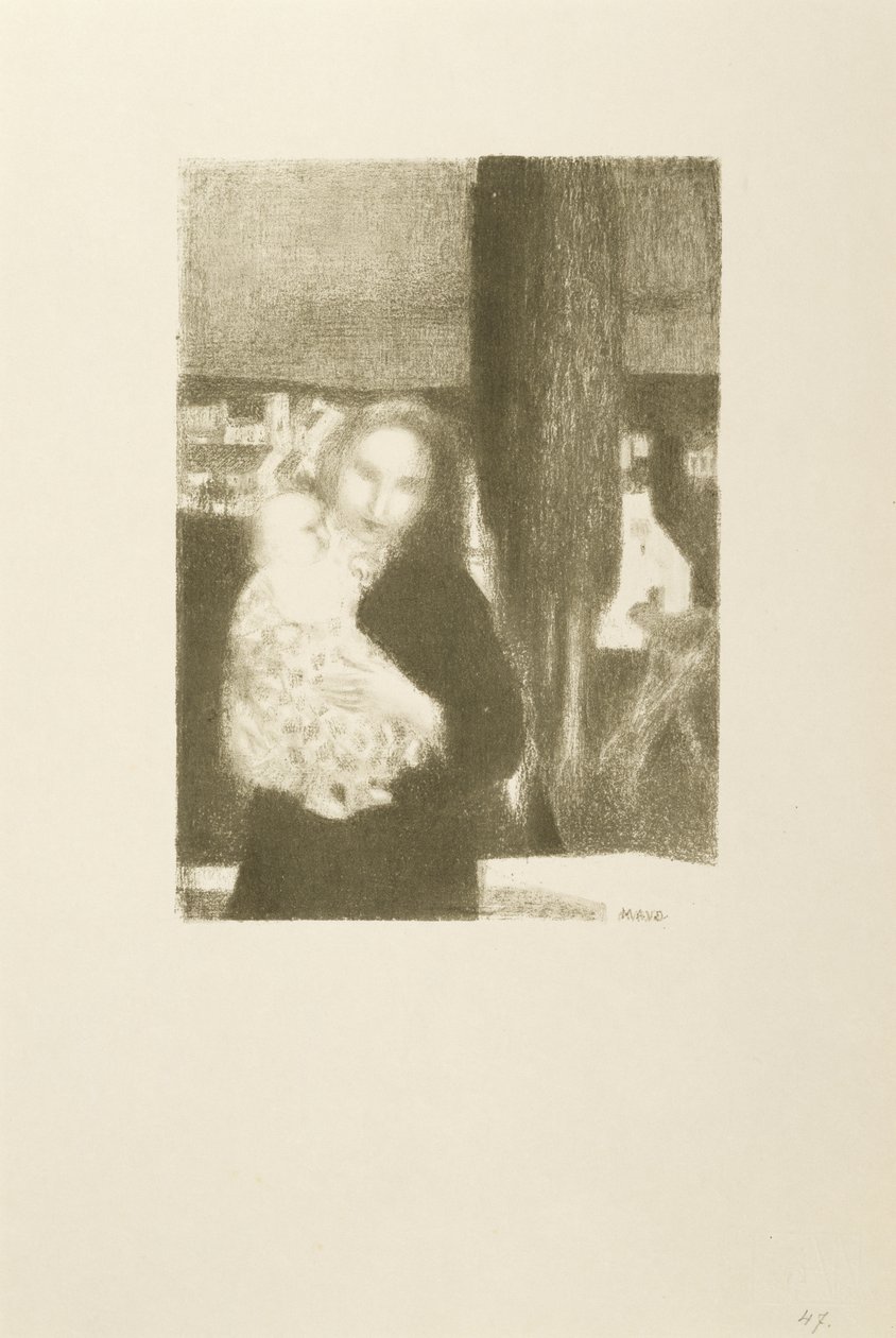 Maternite au cypres (äiti ja lapsi sypressipuun alla) tekijältä Maurice Denis