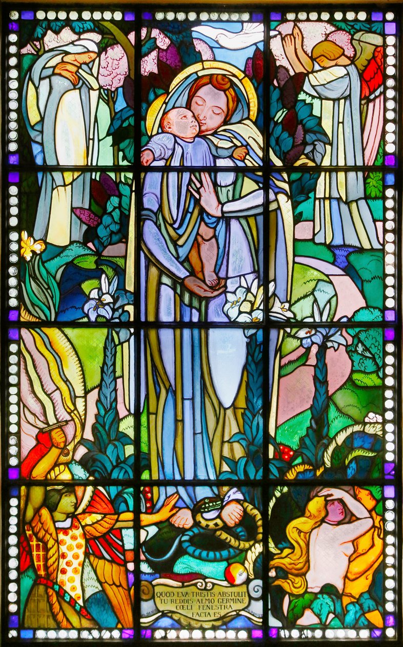 Maurice Denis -museo, Saint Germain en Laye, Ranska, Maurice Denis, Neitsyt- ja lapsilasimaalaukset (lasimaalaukset) tekijältä Maurice Denis