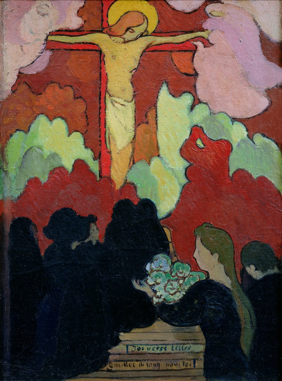 Uhri Golgatalla, n. 1890 (öljy kankaalle) tekijältä Maurice Denis
