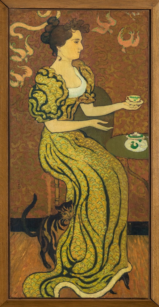 Madame Ransonin muotokuva kissassa noin 1892 (öljy kankaalle) tekijältä Maurice Denis