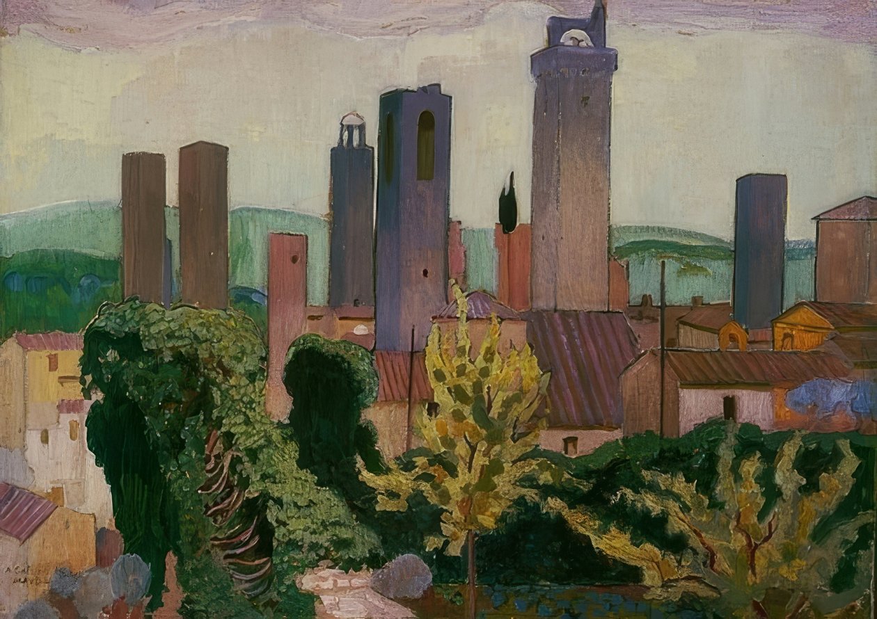Pyhä Gimignano. 1907/08 tekijältä Maurice Denis