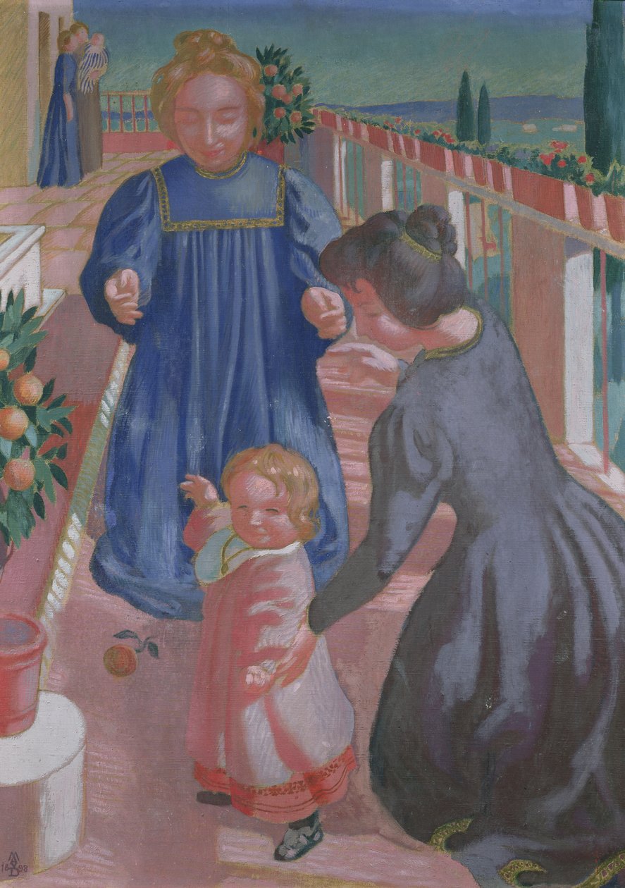 Ensimmäiset askeleet terassilla Fiesolessa, 1898 tekijältä Maurice Denis