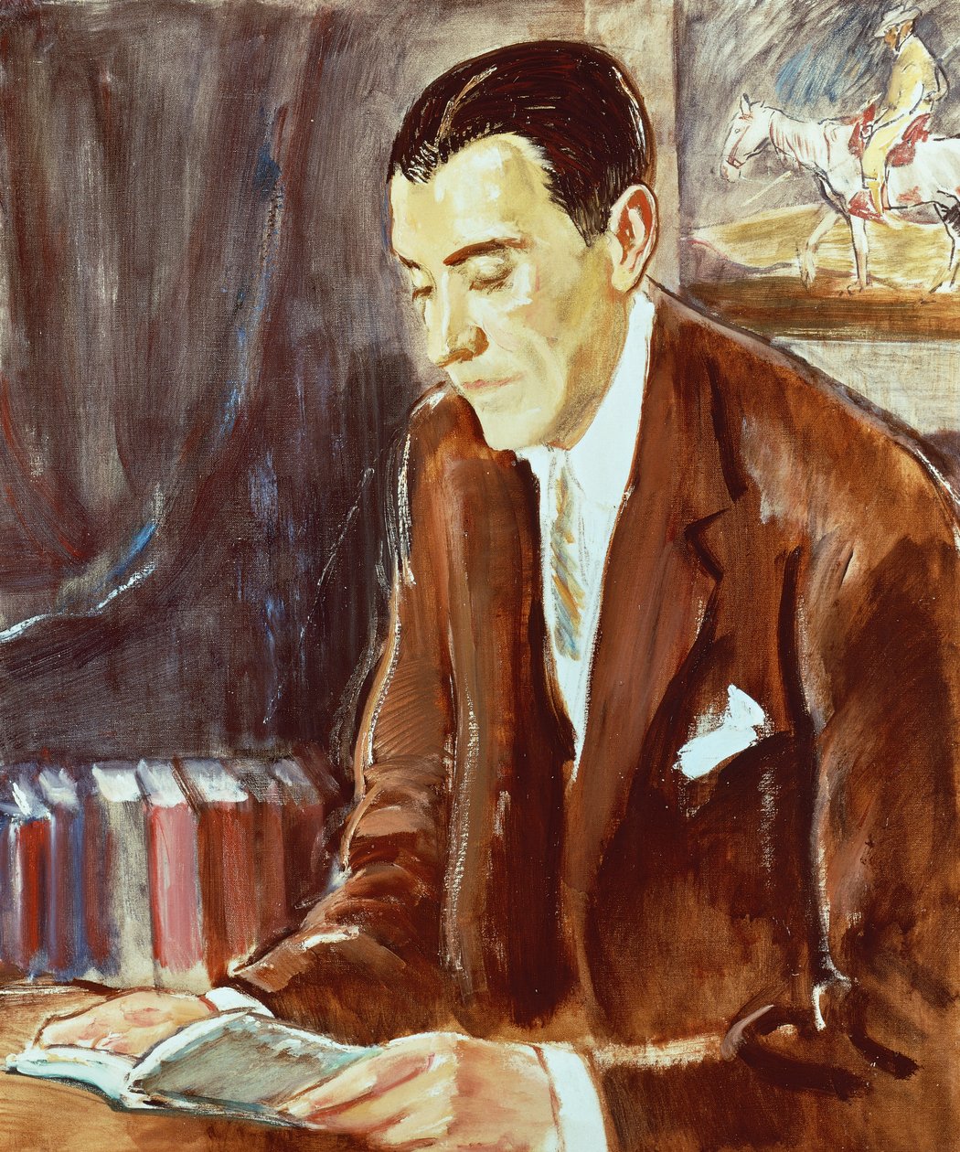 Muotokuva Ramon Perez de Ayalasta (1881-1962), espanjalainen kirjailija, maalaus tekijältä Maurice Fromkes