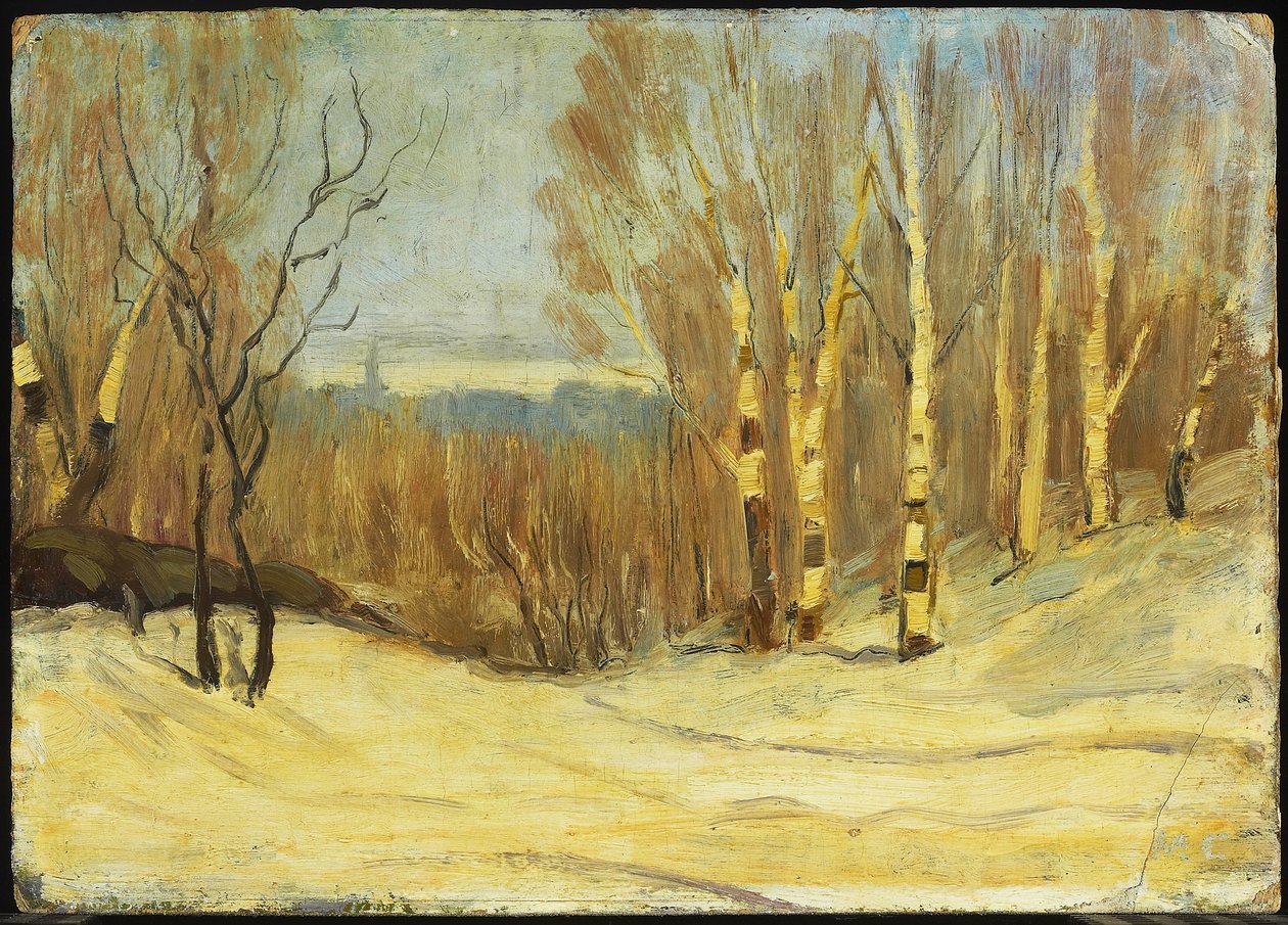 Talvi lähellä Montrealia, noin 1896 (öljy pahville) tekijältä Maurice Galbraith Cullen
