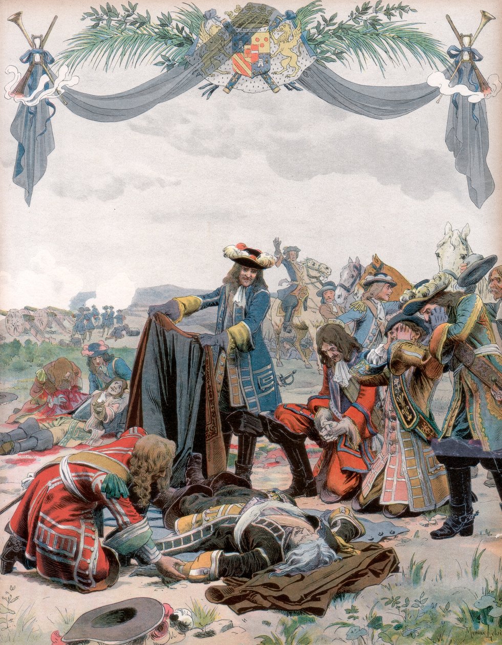 Henrin, vicomte de Turennen, ranskalaisen sotilaan kuolema, 1675 c1871-1940 tekijältä Maurice Leloir