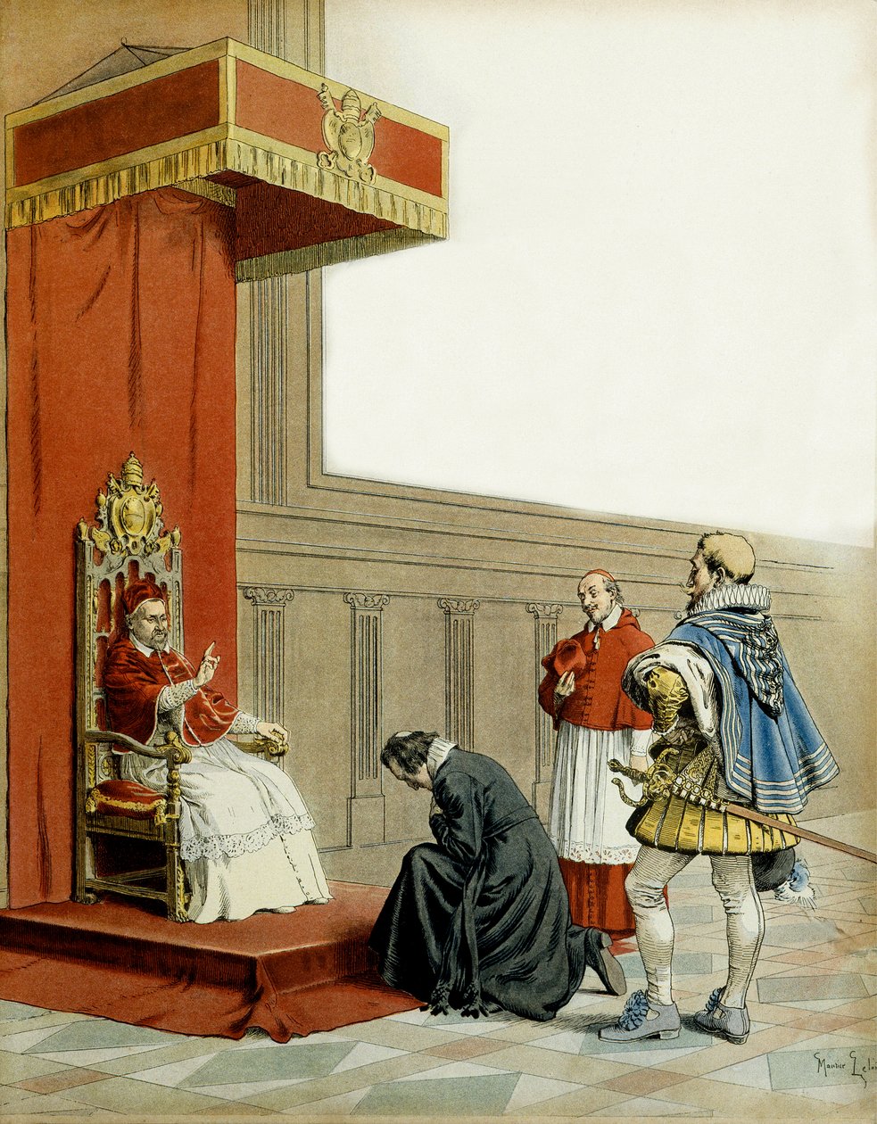 Ranskan historia: Abbe Armand de Cardinal de Richelieun (Armand Jean du Plessis) esittely tekijältä Maurice Leloir