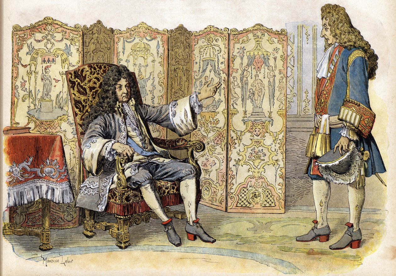 Vuonna 1712 Ludvig XIV kutsui aurinkokuningasta (Kuningas Sun tai Ludvig Suuri tekijältä Maurice Leloir
