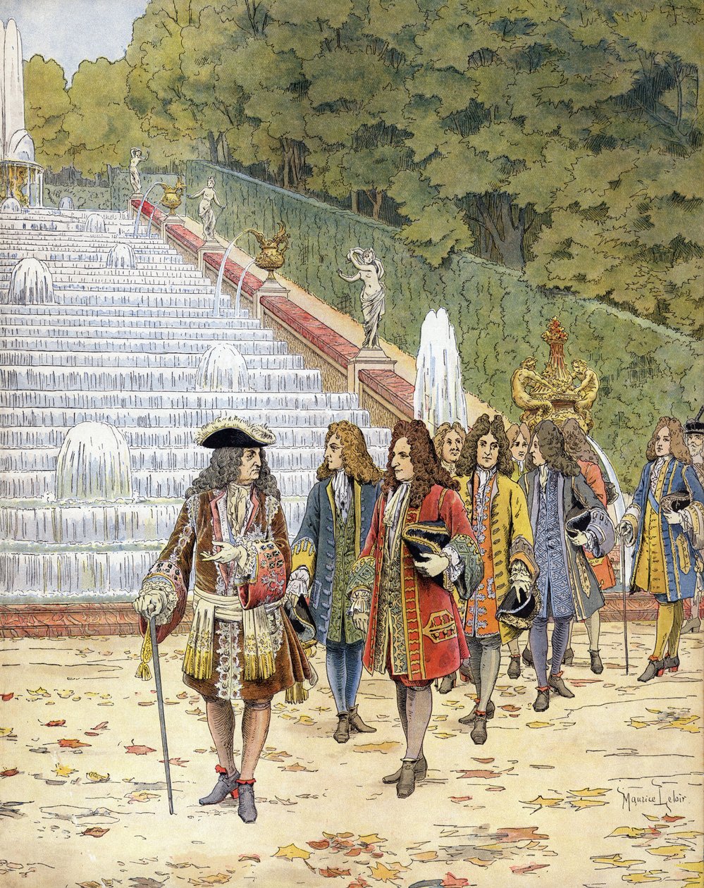 Ludvig XIV, joka tunnetaan nimellä Aurinkokuningas (King Sun tai Louis the Great tekijältä Maurice Leloir