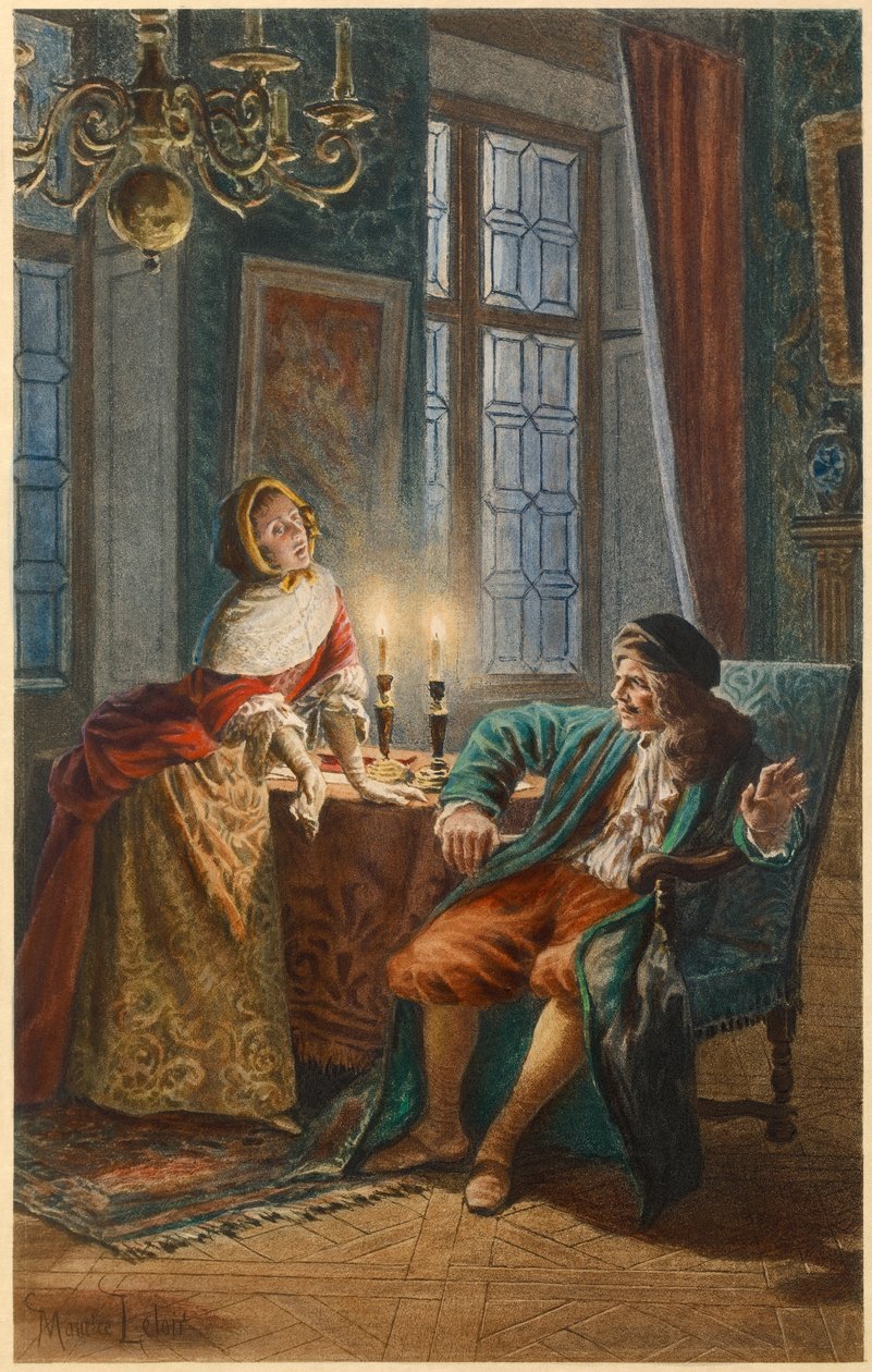 Moliere ja Madeleine Bejart (kuvitus) tekijältä Maurice Leloir