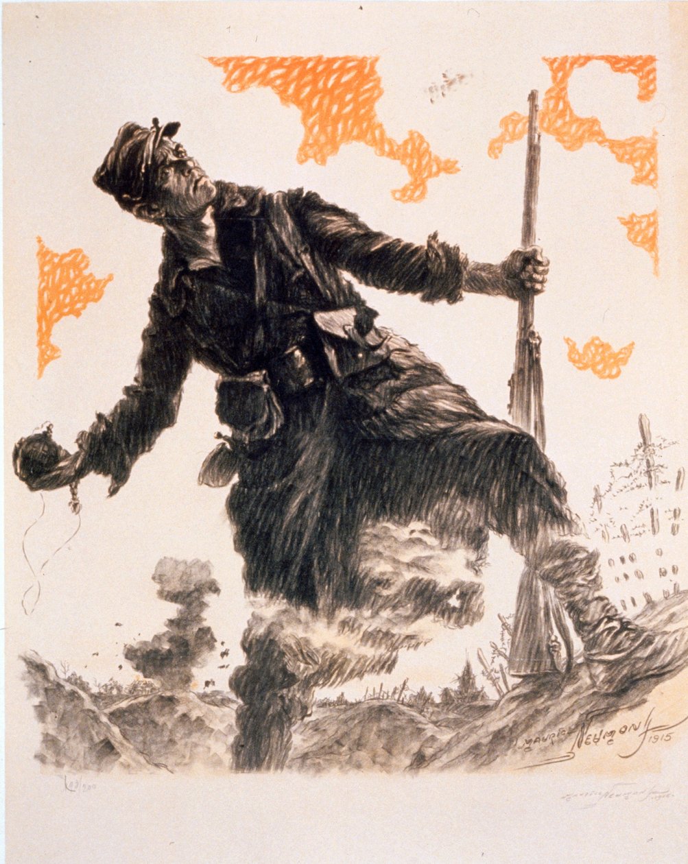 Ranskan ensimmäisen maailmansodan propagandajuliste Day of the Hairy. 25. ja 26. joulukuuta 1915, pub. 1915 tekijältä Maurice Louis Henri Neumont