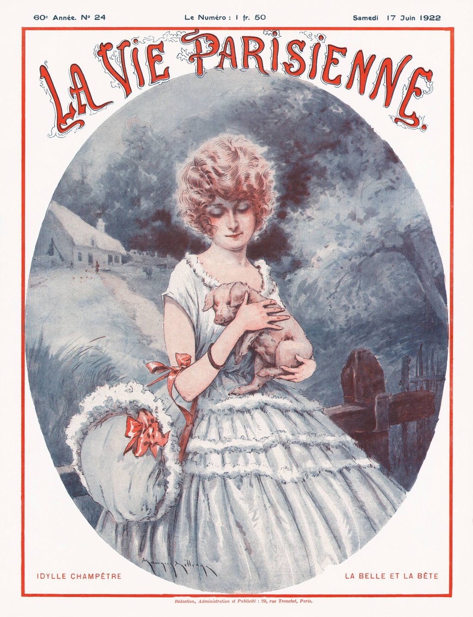 Parisian Life -lehden kansi, 1922 tekijältä Maurice Millière
