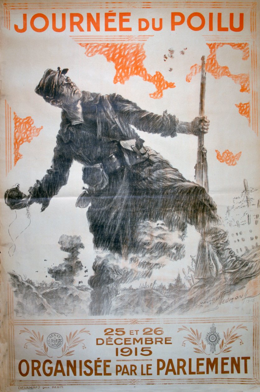 Hairy Day 25. ja 26. joulukuuta 1915, Ranskan ensimmäisen maailmansodan juliste, 1915 tekijältä Maurice Neumont
