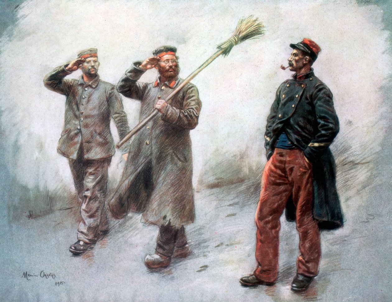 "Väsymysvelvollisuus päämajassa", saksalaiset vangit Dinanissa, 1915, 1926 tekijältä Maurice Orange
