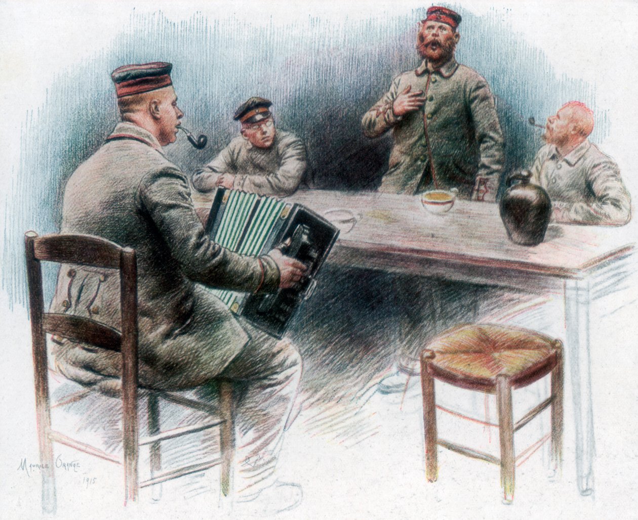 "Sentimental ballad in the Canteen", saksalaiset sotavangit Dinanissa, Ranskassa, 1915, 1926 tekijältä Maurice Orange