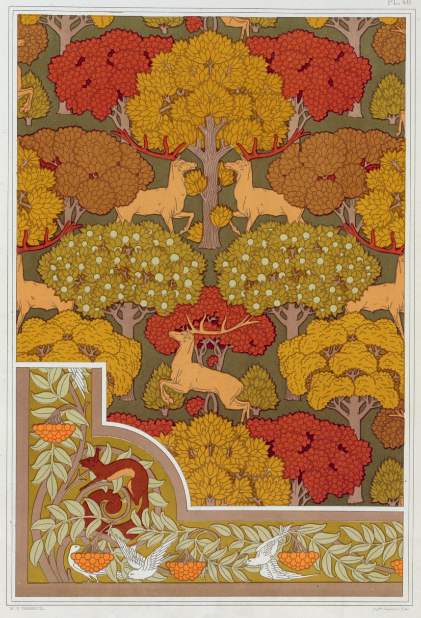 Mallit tapeteille ja tapettireunuksille "Deer in the Trees" ja "Squirrel with Birds and Ash" 