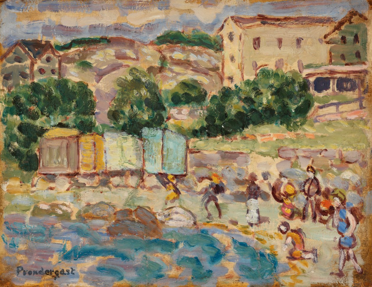 Ranta ja kylä tekijältä Maurice Prendergast